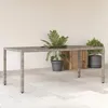 Image de Vidaxl Table De Jardin Dessus En Verre Gris 190x90x75cm RÃ©sine TressÃ©e