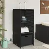 Image de Vidaxl Armoire De Rangement De Jardin Noir 50x55x115 Cm RÃ©sine TressÃ©e