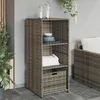 Image de Vidaxl Armoire De Rangement De Jardin Gris 50x55x115 Cm RÃ©sine TressÃ©e