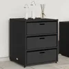 Image de Vidaxl Armoire De Rangement De Jardin Noir 55x59x69 Cm RÃ©sine TressÃ©e