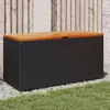 Image de Vidaxl BoÃ®te De Rangement De Jardin Noir RÃ©sine TressÃ©e Bois D'acacia