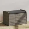 Image de Vidaxl Banc De Rangement Avec Coussin Gris 80x51x52 Cm RÃ©sine TressÃ©e