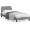 Image de vidaXL Cadre de lit avec tÃªte de lit Taupe 90x200 cm Tissu