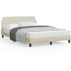 Image de vidaXL Cadre de lit avec tÃªte de lit CrÃ¨me 140x190 cm Tissu