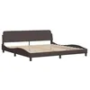 Image de vidaXL Cadre de lit avec tÃªte de lit Marron foncÃ© 200x200 cm Tissu