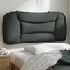 Image de vidaXL Coussin de tÃªte de lit gris foncÃ© 80 cm tissu