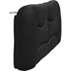 Image de vidaXL Coussin de tÃªte de lit noir 180 cm similicuir