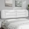 Image de vidaXL Coussin de tÃªte de lit blanc 200 cm similicuir