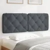 Image de vidaXL Coussin de tÃªte de lit gris foncÃ© 120 cm velours