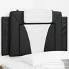 Image de vidaXL Coussin de tÃªte de lit noir et blanc 80 cm similicuir