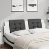 Image de vidaXL Coussin de tÃªte de lit noir et blanc 180 cm similicuir