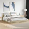 Image de vidaXL Cadre de lit tÃªte de lit et lumiÃ¨res LED chÃªne sonoma 180x200cm