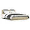 Image de vidaXL Cadre de lit tÃªte de lit et lumiÃ¨res LED chÃªne sonoma 140x200cm