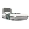 Image de vidaXL Cadre de lit tÃªte de lit et lumiÃ¨res LED sonoma gris 90x200 cm