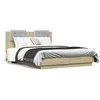Image de vidaXL Cadre de lit tÃªte de lit et lumiÃ¨res LED chÃªne sonoma 120x190cm