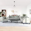Image de vidaXL Ensemble de canapÃ©s 3 pcs avec coussins gris clair velours