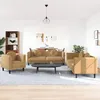 Image de vidaXL Ensemble de canapÃ©s 3 pcs avec coussins marron velours