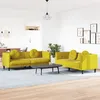 Image de vidaXL Ensemble de canapÃ©s 2 pcs avec coussins jaune velours