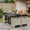 Image de Vidaxl Ensemble Ã Manger De Jardin Et Coussins 5 Pcs Gris Clair Rotin