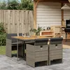 Image de Vidaxl Ensemble Ã Manger De Jardin 5 Pcs Coussins Gris RÃ©sine TressÃ©e