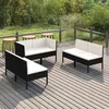 Image de Vidaxl Ensemble Ã Manger De Jardin Et Coussins 7 Pcs Gris Rotin