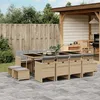 Image de Vidaxl Ensemble Ã Manger De Jardin Coussins 13 Pcs MÃ©lange Beige Rotin