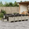 Image de Vidaxl Ensemble Ã Manger De Jardin Et Coussins 15 Pcs Gris Clair Rotin