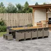 Image de Vidaxl Ensemble Ã Manger De Jardin 15 Pcs Coussins Gris RÃ©sine TressÃ©e