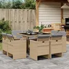 Image de Vidaxl Ensemble Ã Manger De Jardin Et Coussins 9 Pcs MÃ©lange Beige
