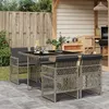 Image de Vidaxl Ensemble Ã Manger De Jardin 5 Pcs Coussins Gris RÃ©sine TressÃ©e
