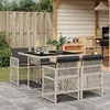 Image de Vidaxl Ensemble Ã Manger De Jardin Et Coussins 5 Pcs Gris Clair Rotin