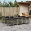 Image de Vidaxl Ensemble Ã Manger De Jardin 11pcs Avec Coussins Gris Poly Rotin