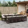 Image de Vidaxl Ensemble Ã Manger De Jardin Et Coussins 11 Pcs Marron Rotin