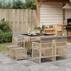 Image de Vidaxl Ensemble Ã Manger De Jardin Et Coussins 9 Pcs Beige Poly Rotin