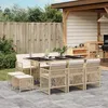Image de Vidaxl Ensemble Ã Manger De Jardin Et Coussins 11 Pcs Beige Poly Rotin