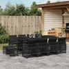 Image de Vidaxl Ensemble Ã Manger De Jardin 13 Pcs Coussins Noir RÃ©sine TressÃ©e