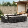 Image de vidaXL Ensemble Ã  manger de jardin 13 pcs coussins noir rÃ©sine tressÃ©e