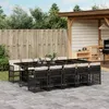 Image de Vidaxl Ensemble Ã Manger De Jardin 11 Pcs Coussins Noir RÃ©sine TressÃ©e