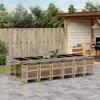 Image de Vidaxl Ensemble Ã Manger De Jardin Coussins 13 Pcs MÃ©lange Beige Rotin