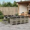 Image de Vidaxl Ensemble Ã Manger De Jardin Et Coussins 13 Pcs Gris Clair Rotin