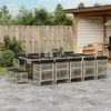 Image de Vidaxl Ensemble Ã Manger De Jardin Et Coussins 15 Pcs Gris Clair Rotin