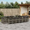 Image de Vidaxl Ensemble Ã Manger De Jardin 17 Pcs Et Coussins RÃ©sine TressÃ©e