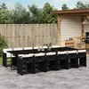 Image de Vidaxl Ensemble Ã Manger De Jardin 13 Pcs Coussins Noir RÃ©sine TressÃ©e