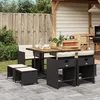 Image de Vidaxl Ensemble Ã Manger De Jardin 9pcs Coussins Noir RÃ©sine TressÃ©e