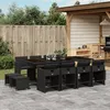 Image de Vidaxl Ensemble Ã Manger De Jardin 13 Pcs Coussins Noir RÃ©sine TressÃ©e