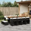 Image de Vidaxl Ensemble Ã Manger De Jardin 13 Pcs Coussins Noir RÃ©sine TressÃ©e