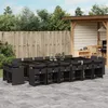 Image de Vidaxl Ensemble Ã Manger De Jardin Coussins 17 Pcs RÃ©sine TressÃ©e