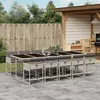 Image de Vidaxl Ensemble Ã Manger De Jardin 11pcs Avec Coussins Gris Poly Rotin