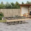 Image de Vidaxl Ensemble Ã Manger De Jardin Coussins 13 Pcs MÃ©lange Beige Rotin