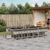 Image de Vidaxl Ensemble Ã Manger De Jardin Et Coussins 17 Pcs Gris Clair Rotin